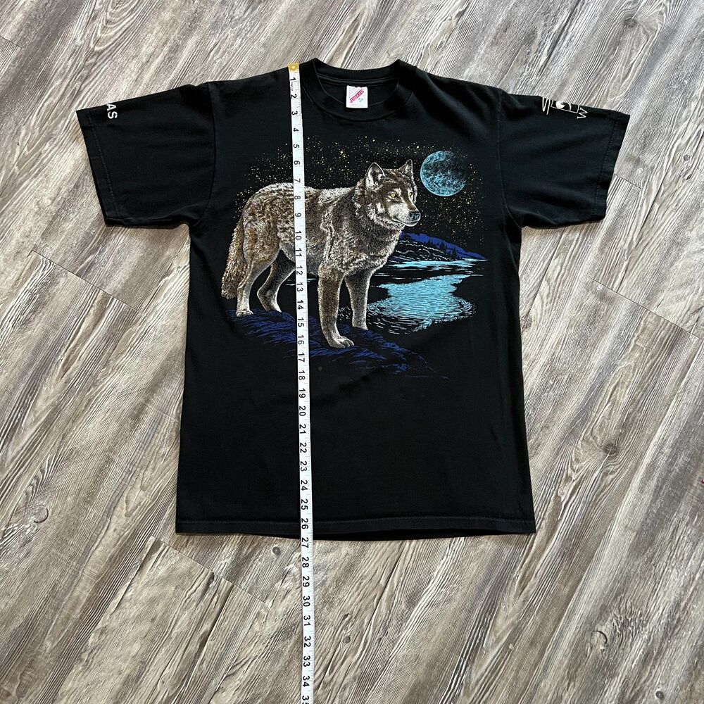 Vintage 80's Dallas Zoo "Say it Wild" Wolf Shirt M - Picture 7 of 8